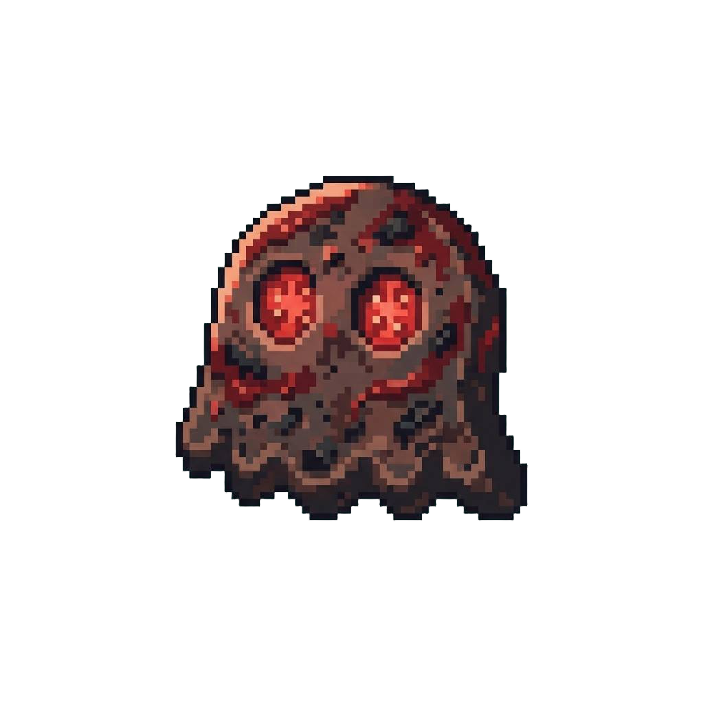 A Smoky Barbecue Ghost Patty with Carved Tomato Cutout Eyes