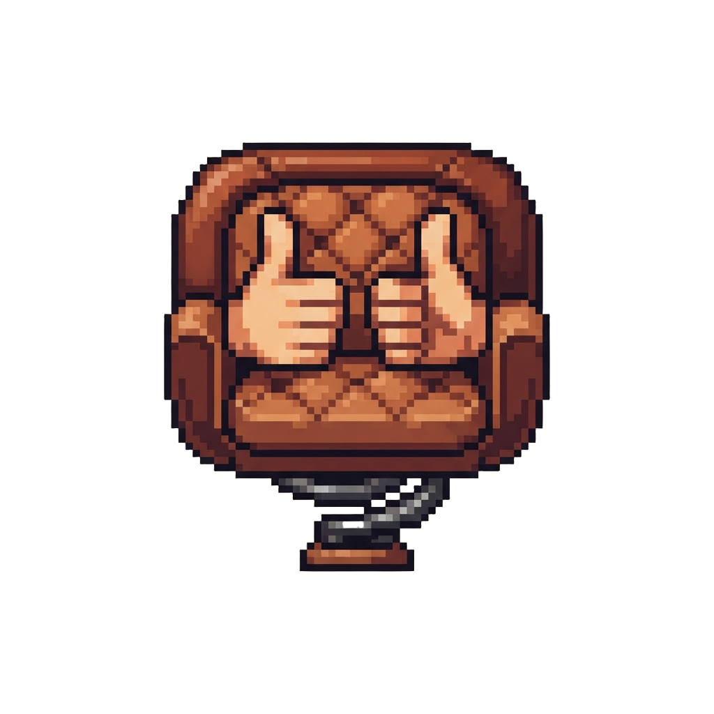 A Cheerful Double Thumbs-up Bounce in the Leather Seat