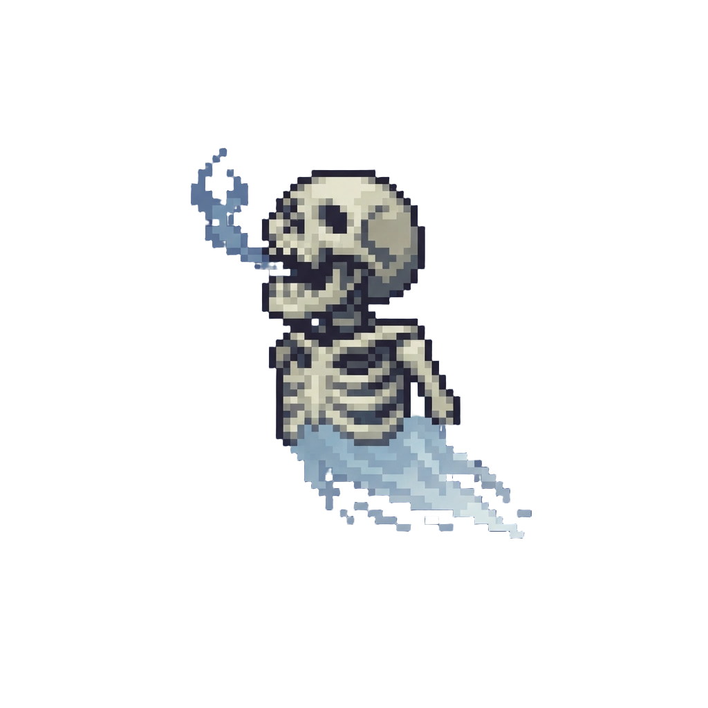 A Floating Levitating Skeletal Apparition Howling Softly
