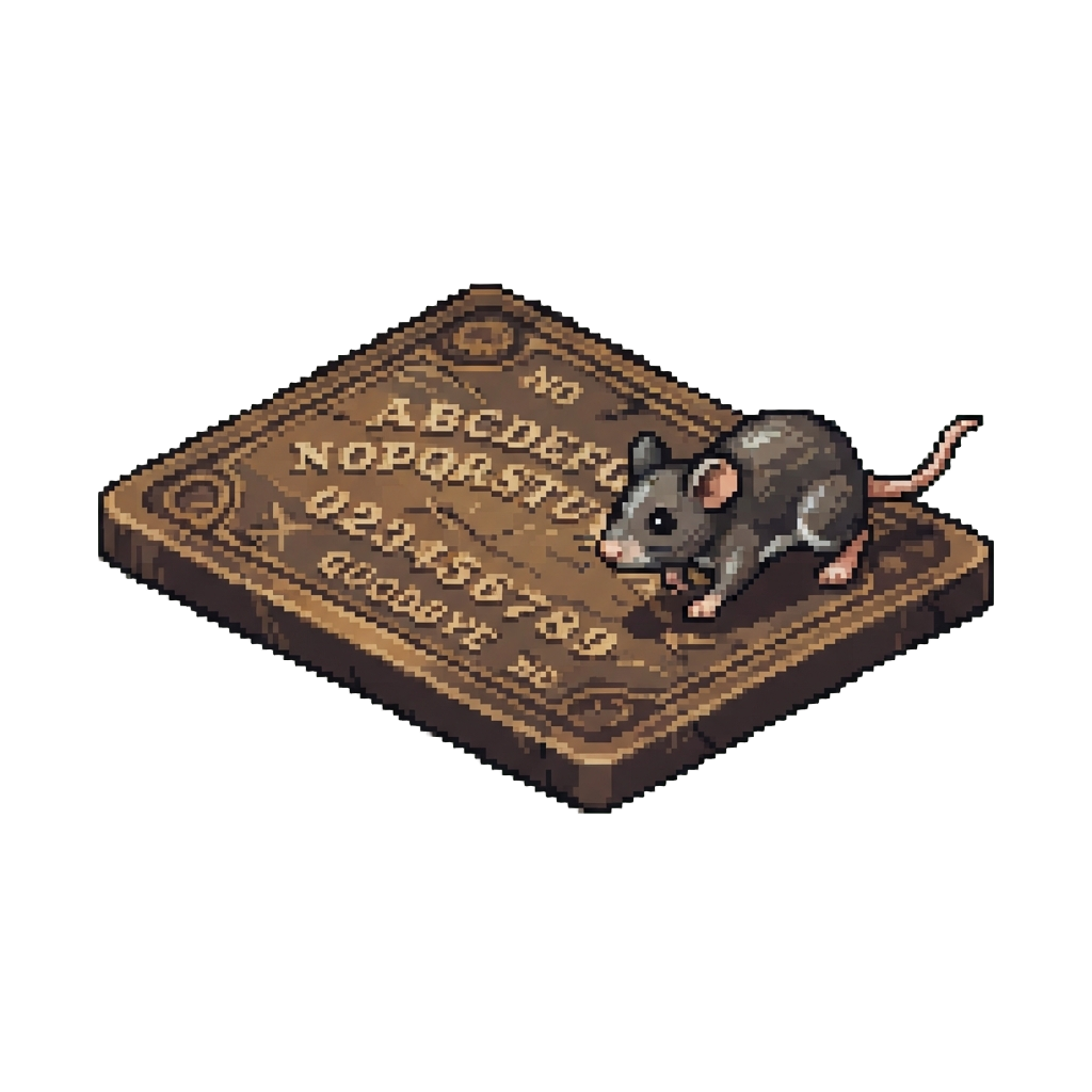A Curious Squeaking Mouse Walking Across the Seance Board