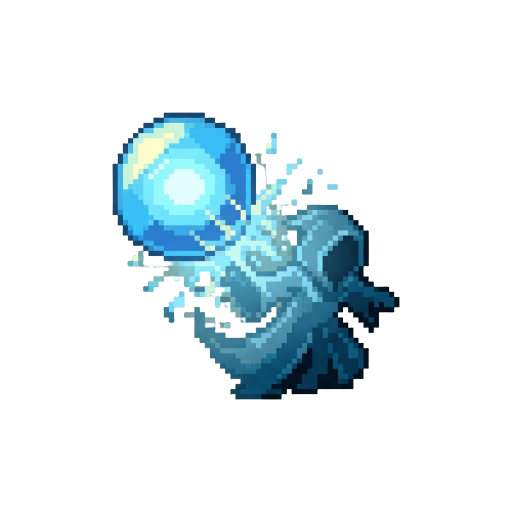 A Shimmering Blue Orb of Light Bursting Into a Phantom Silhouette