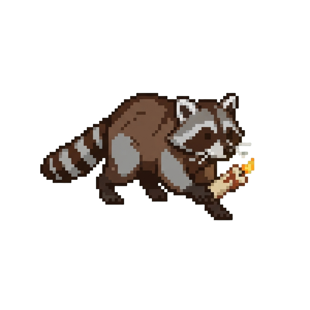 A Stray Raccoon Grabbing a Candle and Scurrying Off