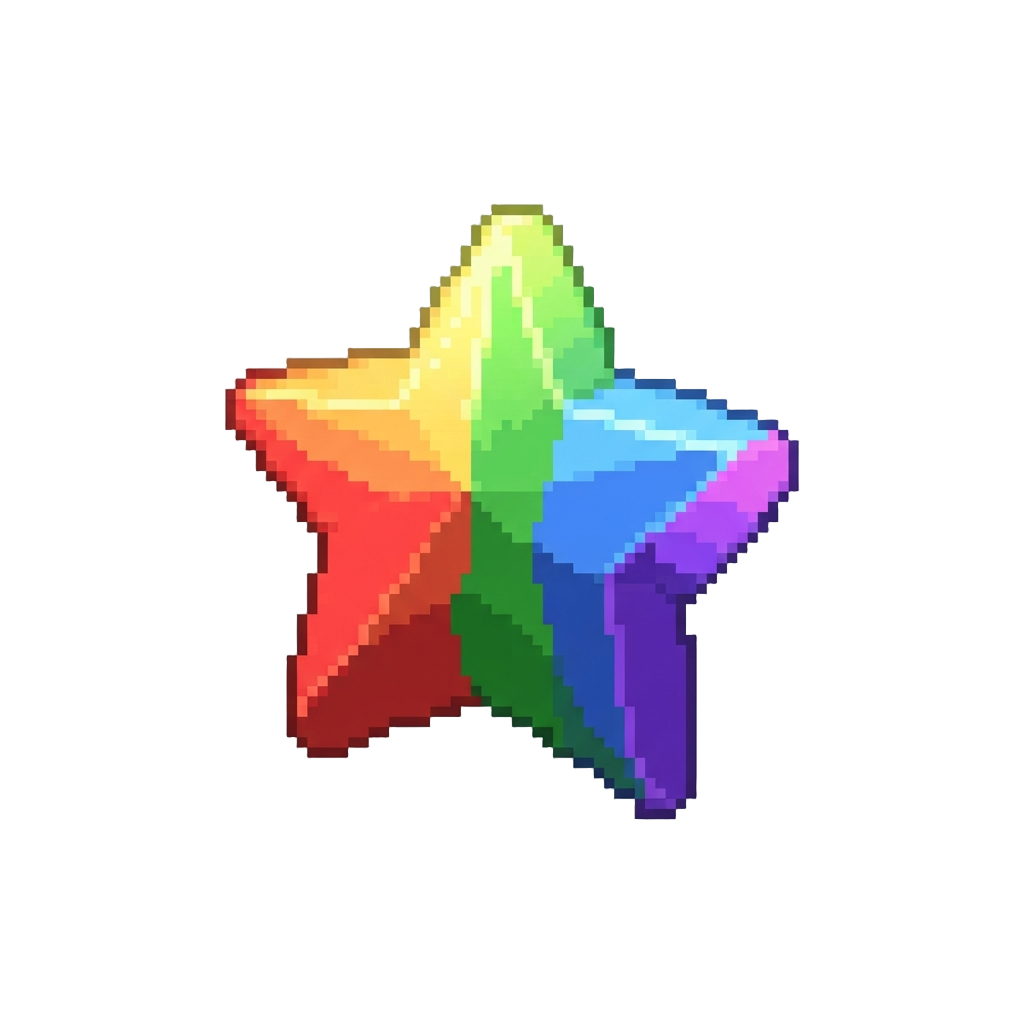A Glowing Rainbow Star