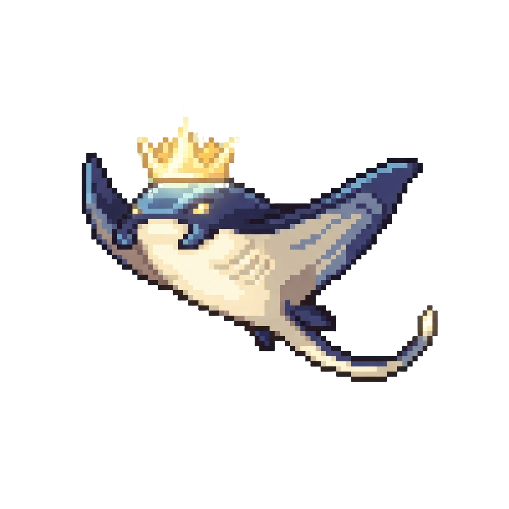 A Colossal Glowing Manta Ray Crowned with Light