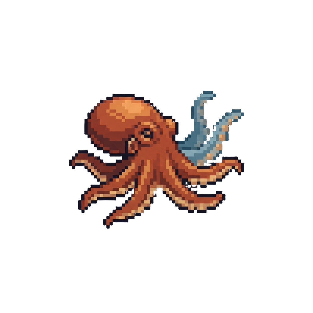 A Giant Pacific Octopus Waving Translucent Arms