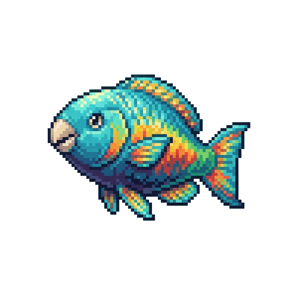 A Shimmering Rainbow Parrotfish