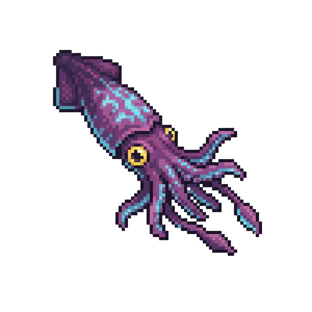 A Colossal Glowing Colossal Squid with Saucer Eyes