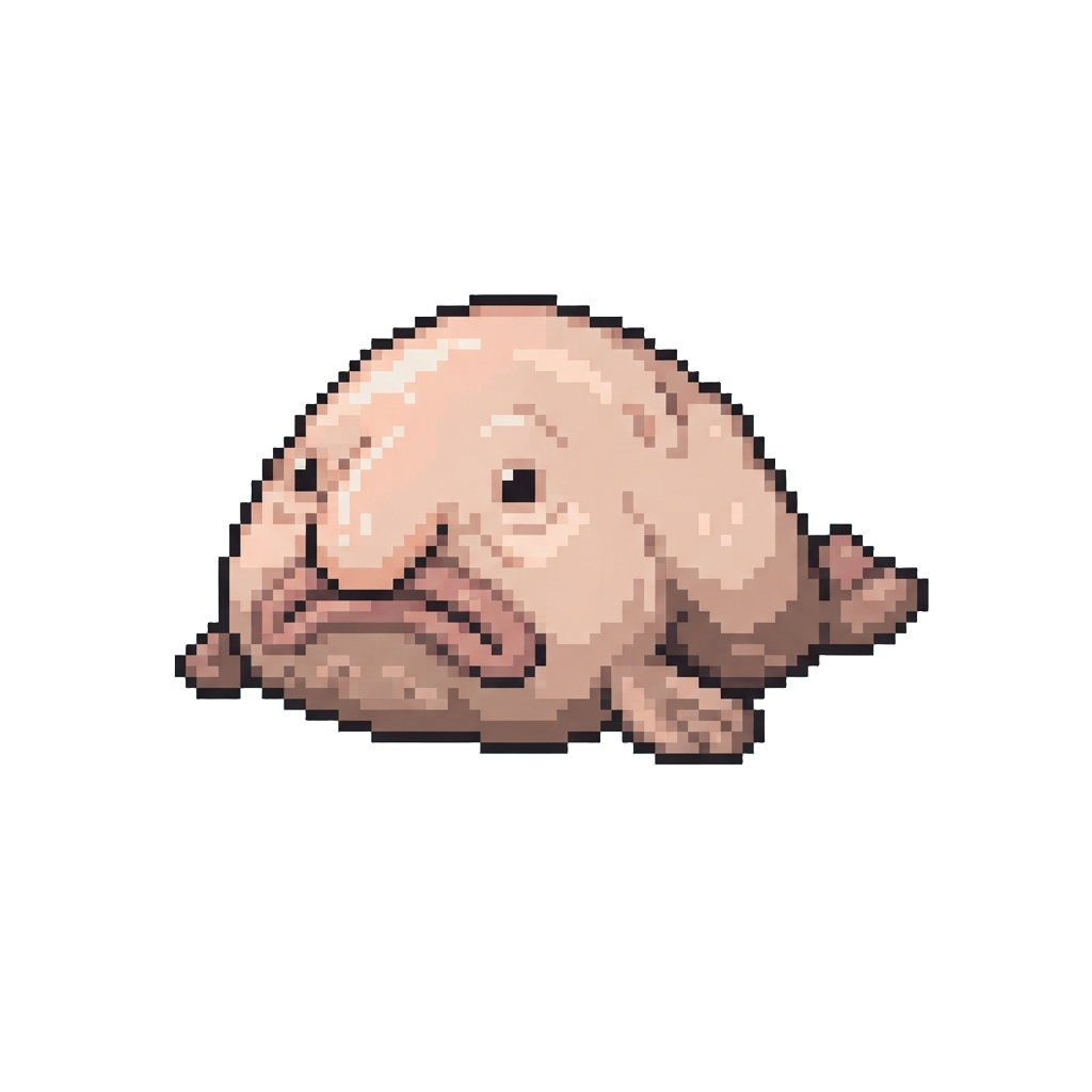 A Bizarre Gelatinous Blobfish Staring Blankly