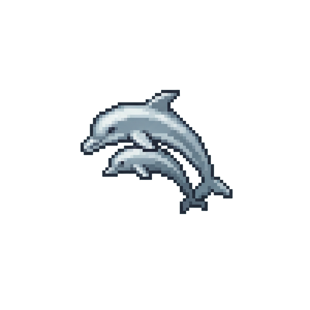 A Pod of Leaping Silver Dolphins