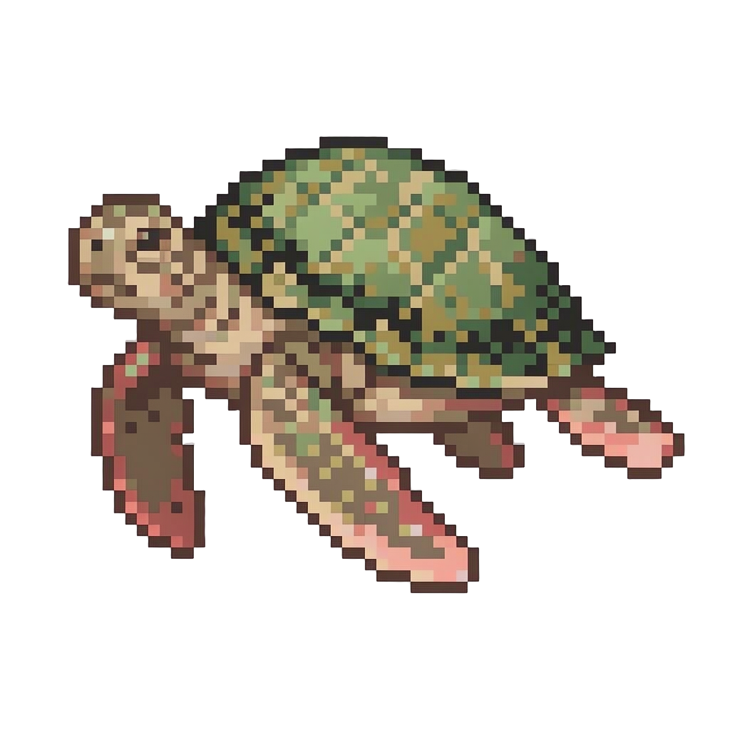 A Graceful Sea Turtle with Mossy Shell Patterns