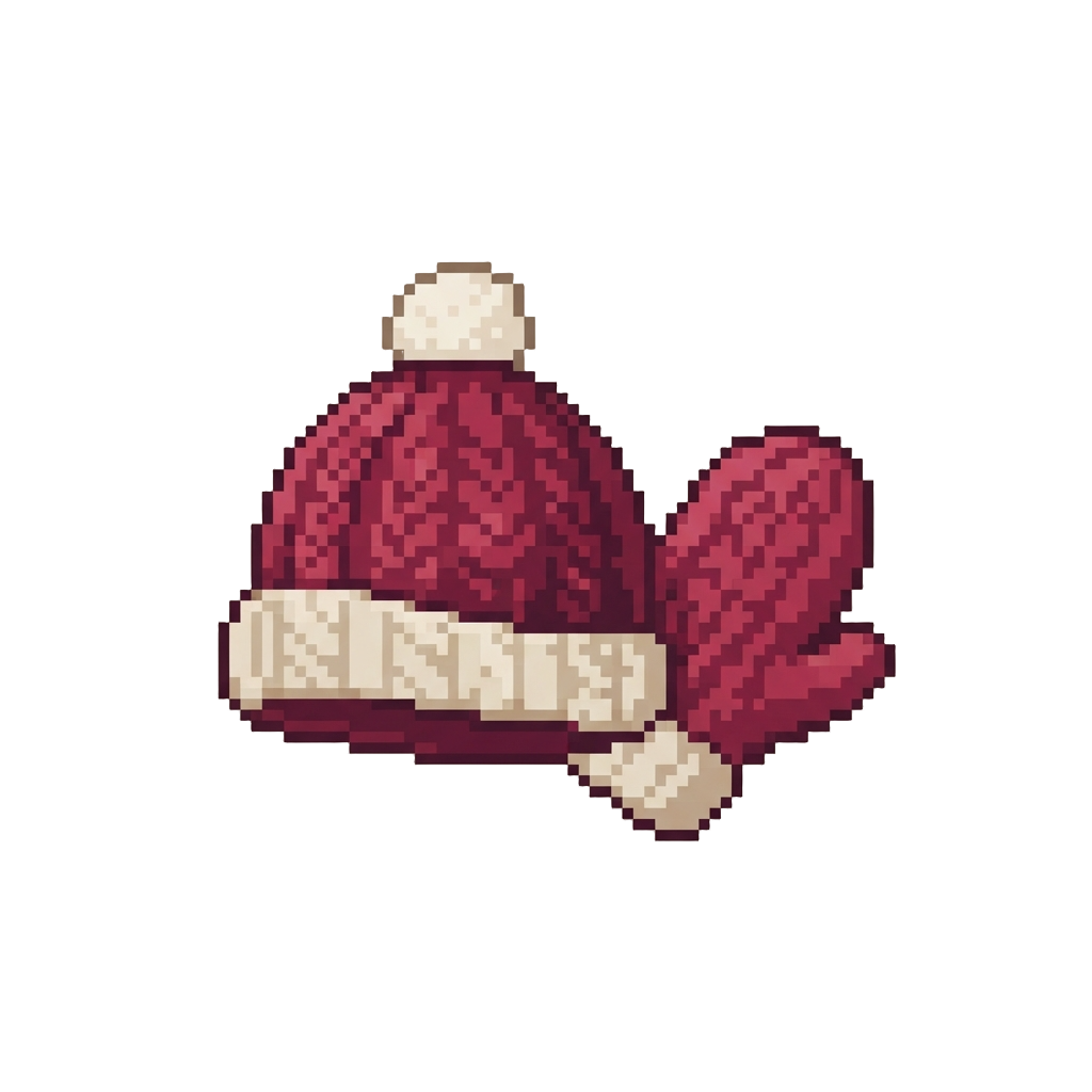 A Cozy Knitted Beanie and Mittens