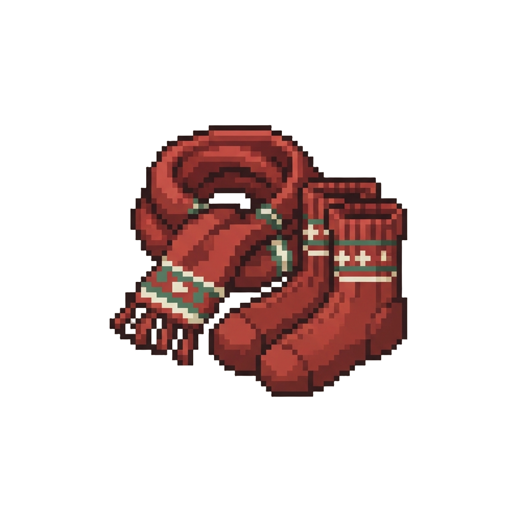 A Pair of Cozy Winter Socks and Scarf