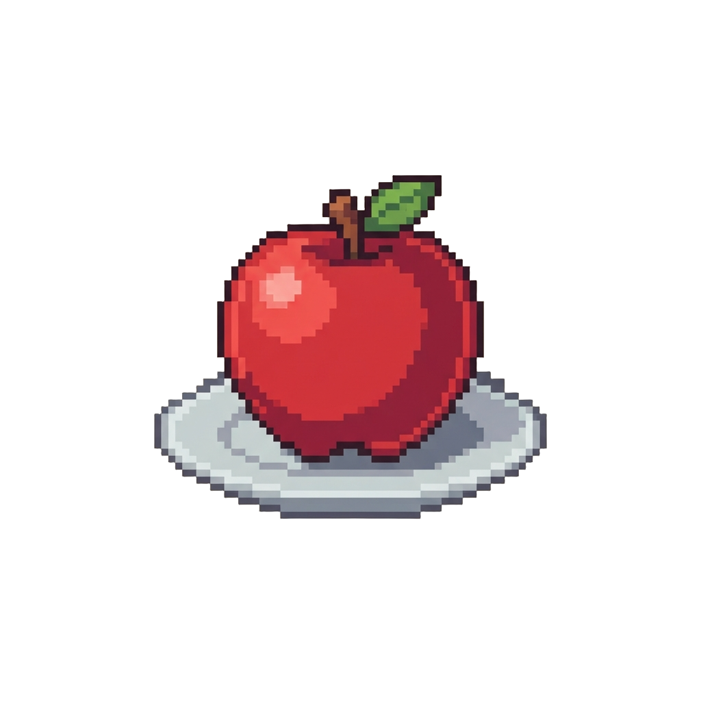 A Shiny Red Apple on a Plate