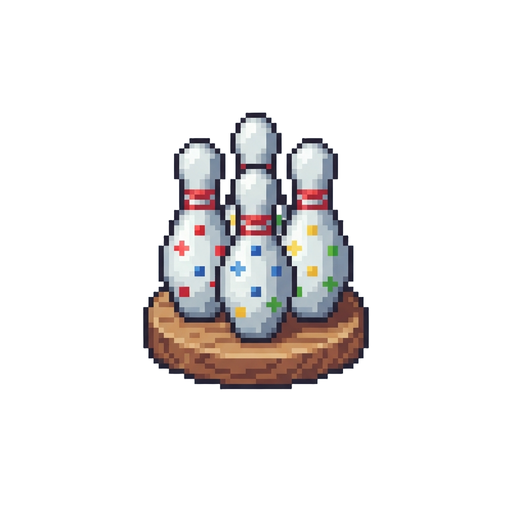Three Miniature Polka-dot Bowling Pins