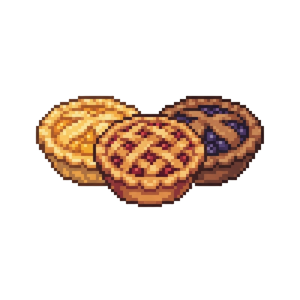 Three Little Colorful Mini Pies