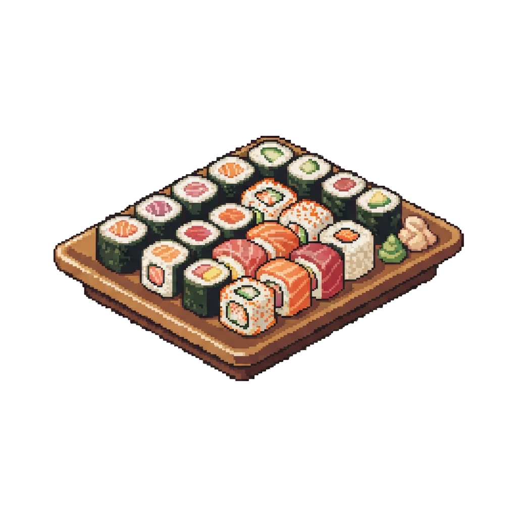 A Grand Platter of Fresh Sushi Rolls