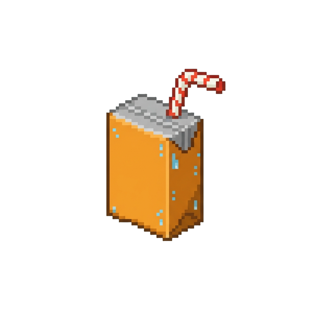 A Chilled Juice Box with a Straw