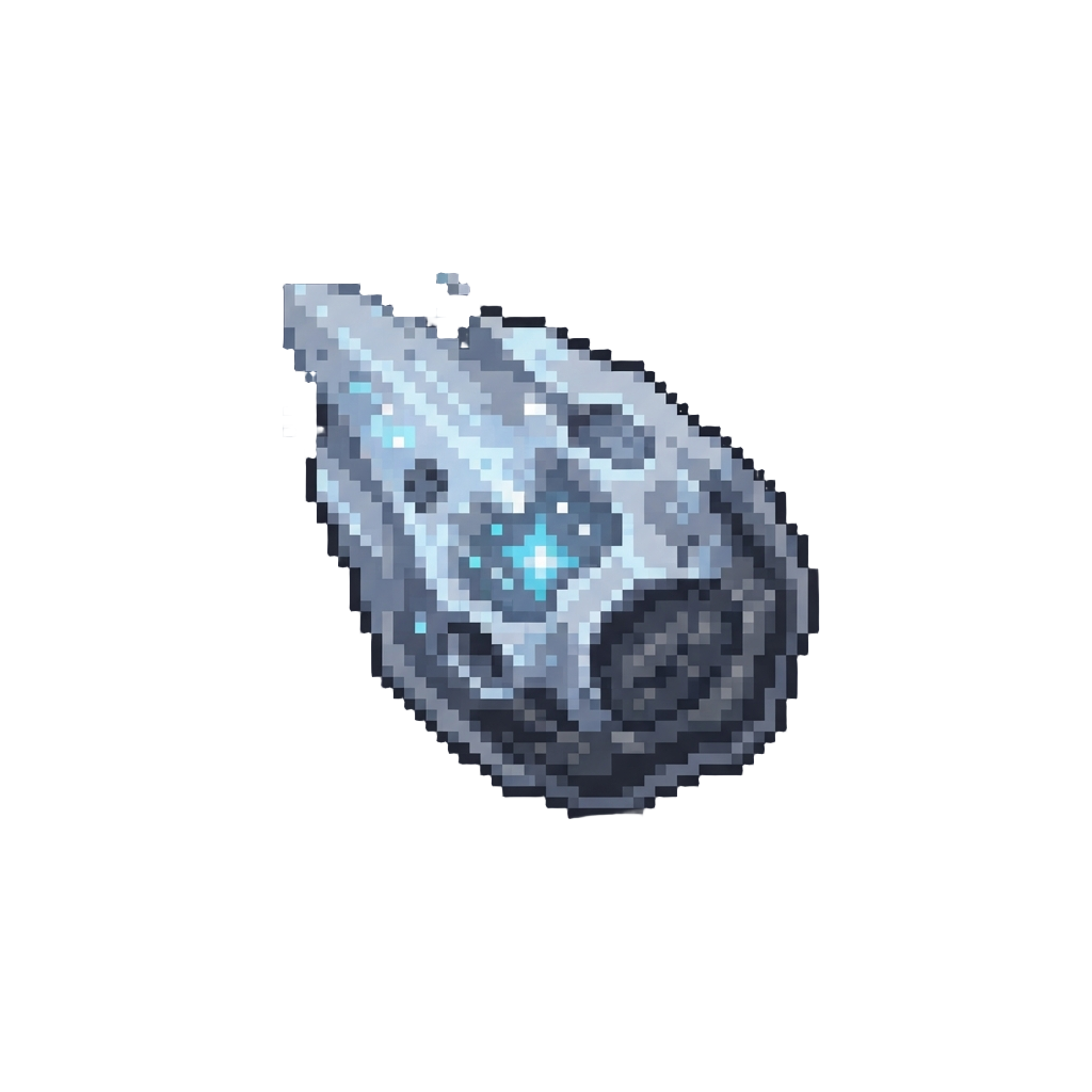 A Shimmering Silver Cosmic Meteor Strike