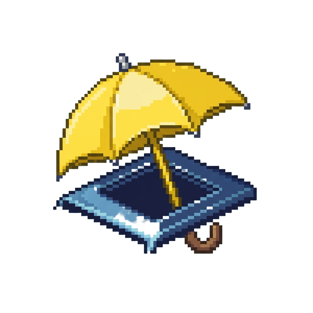 A Bright Yellow Umbrella Popping Out of the Sunroof