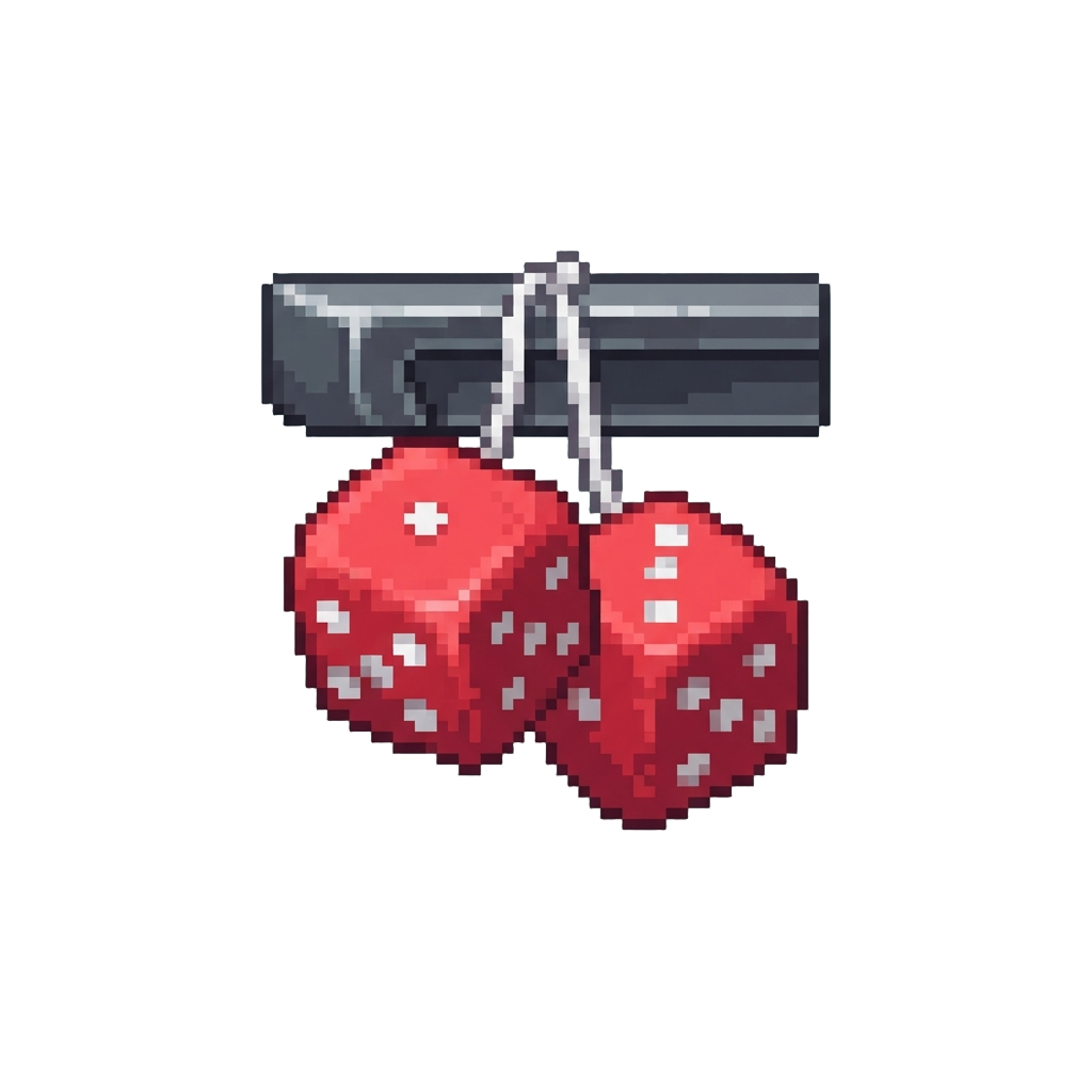 A Pair of Oversized Fuzzy Dice Dangling From the Front Bumper
