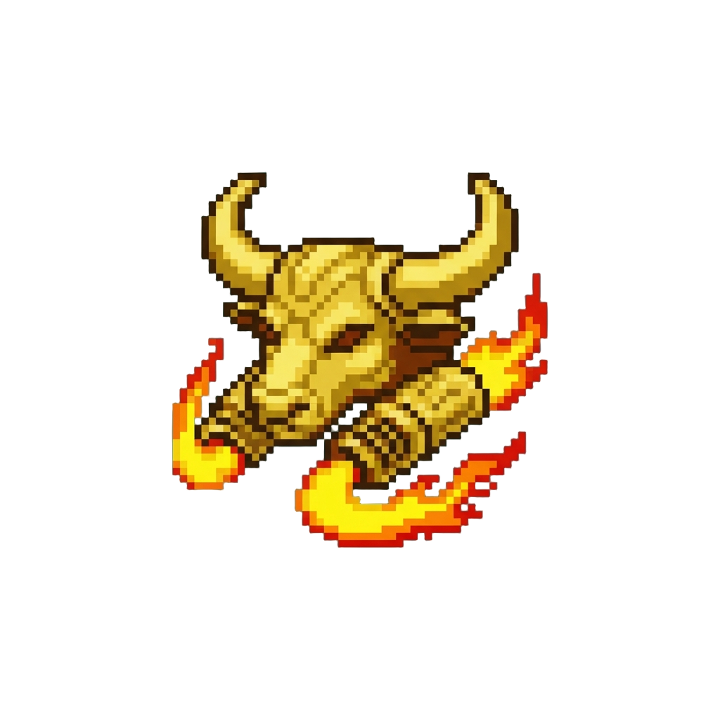 A Golden Bull Horn Hood Ornament and Flame Side Pipes