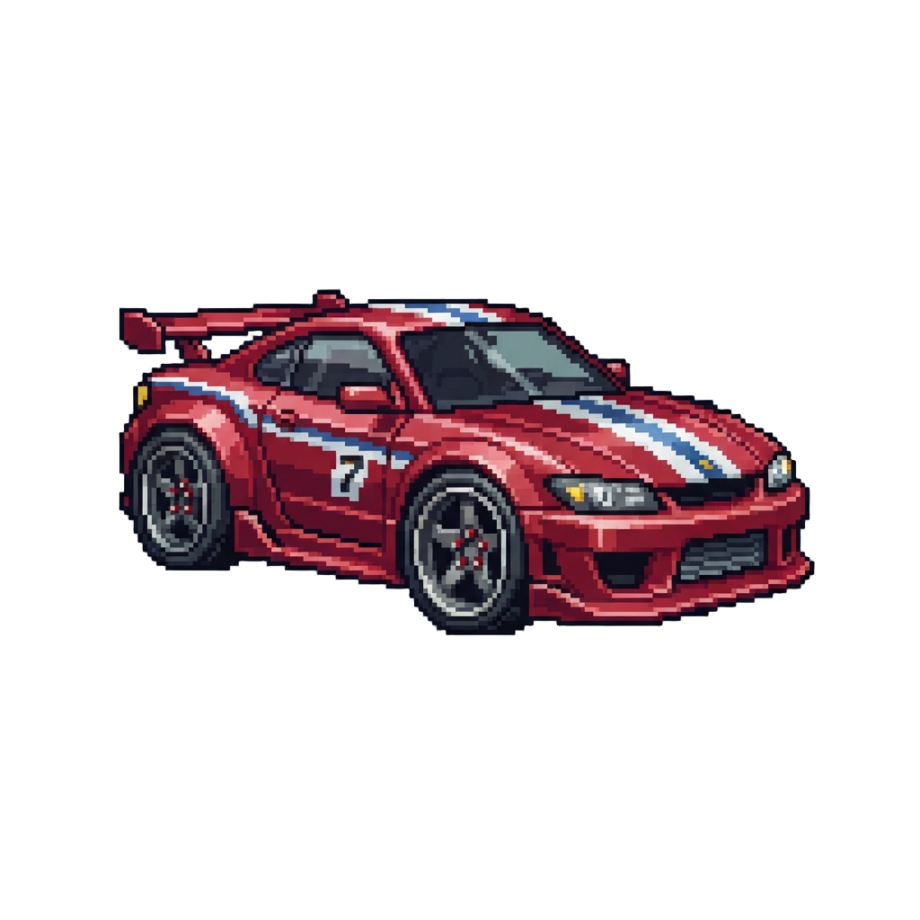A Glossy Racing Body Kit with Low-profile Sport Tires