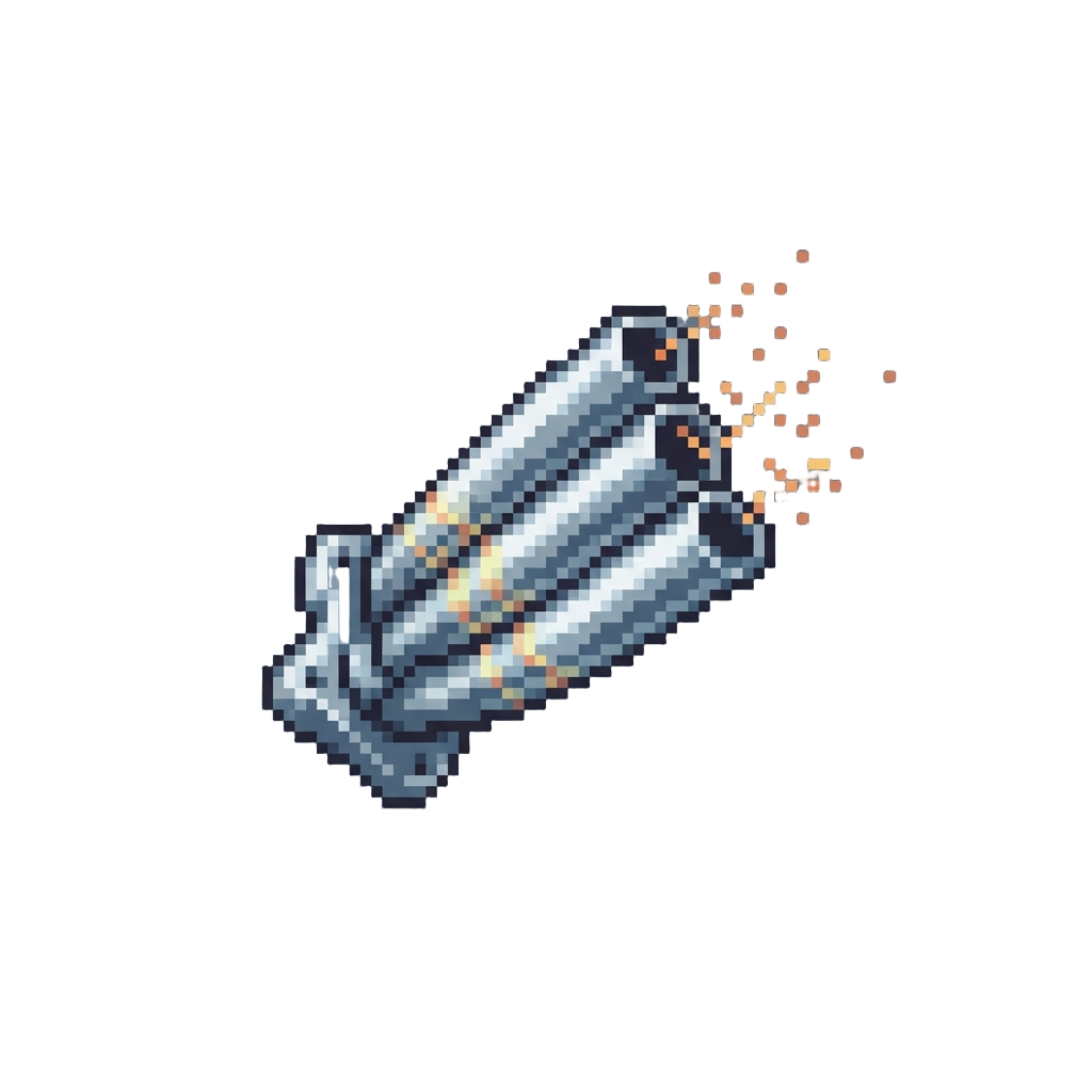 A Quad-barrel Chrome Exhaust Setup Spitting Tiny Harmless Sparks