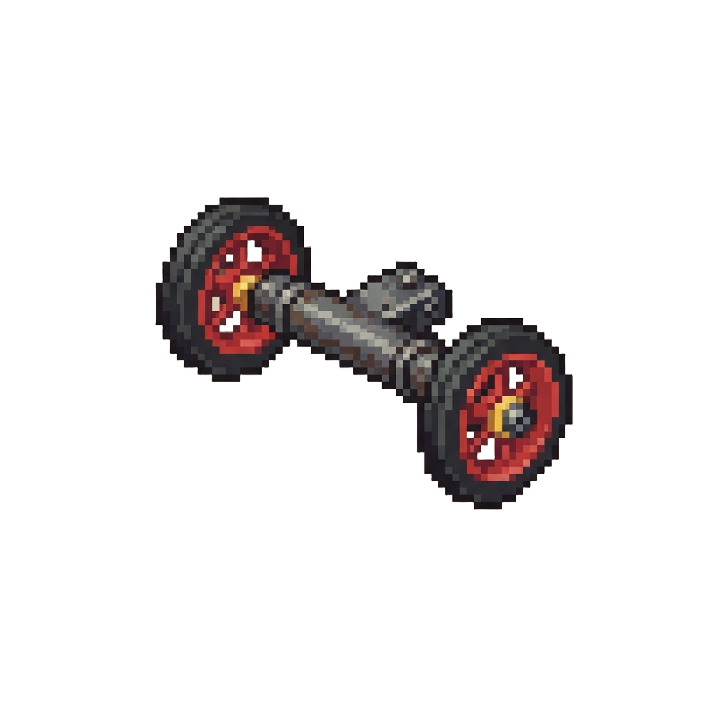 Tiny Miniature Tricycle Wheels on a Giant Axle