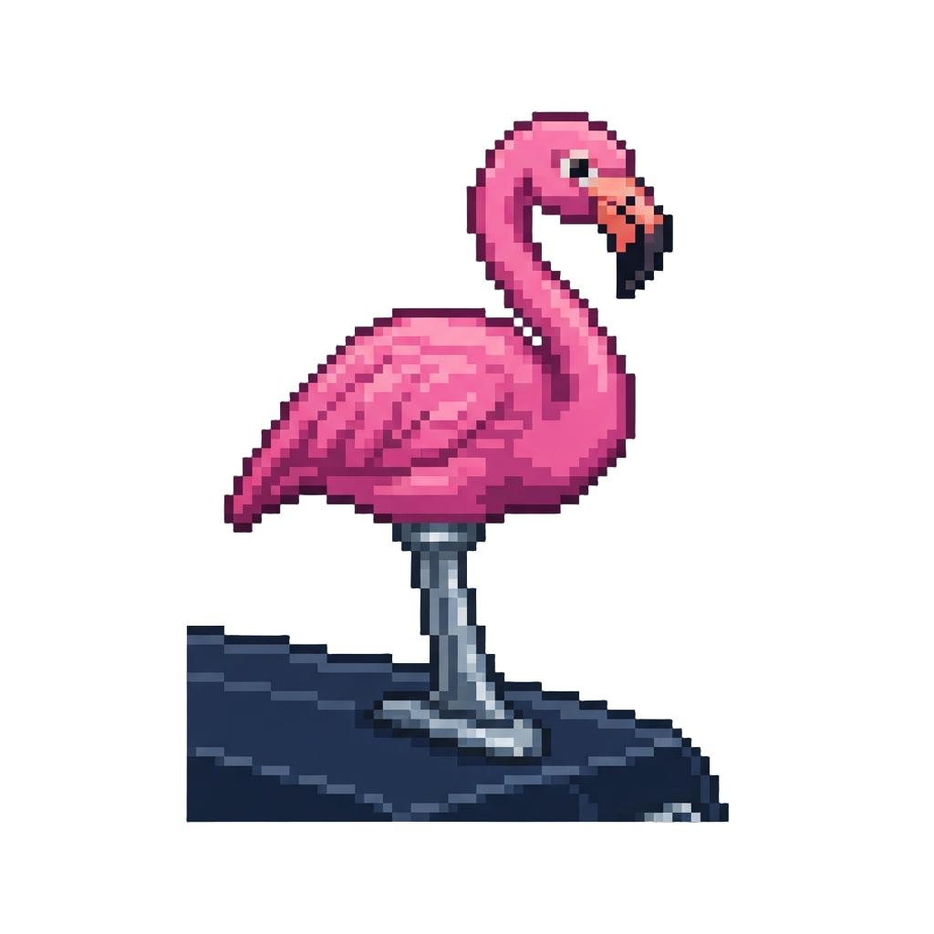 A Towering Pink Flamingo Hood Ornament Twice the Size of the Car