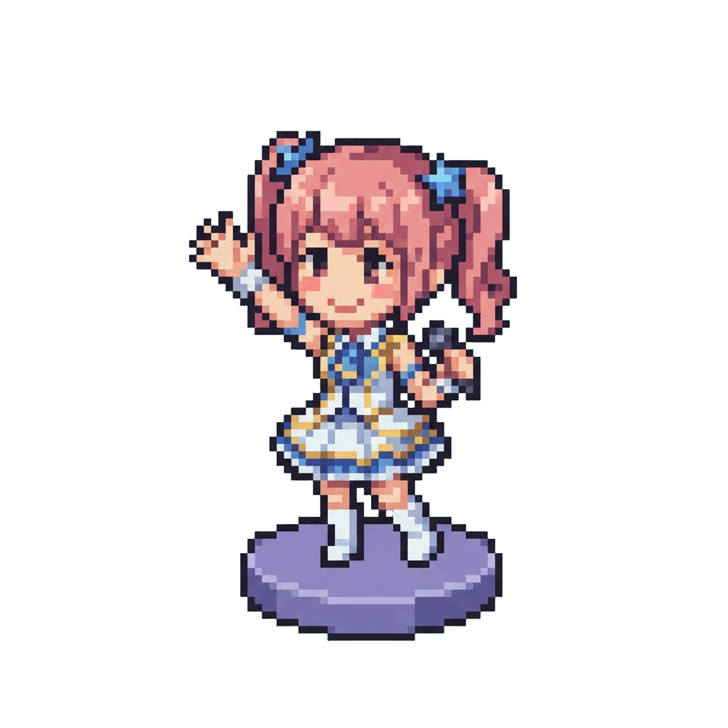 A Cute Anime Idol Figurine Waving Cheerfully