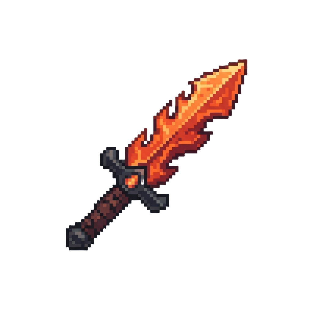 A Fiery Red Flame Blade