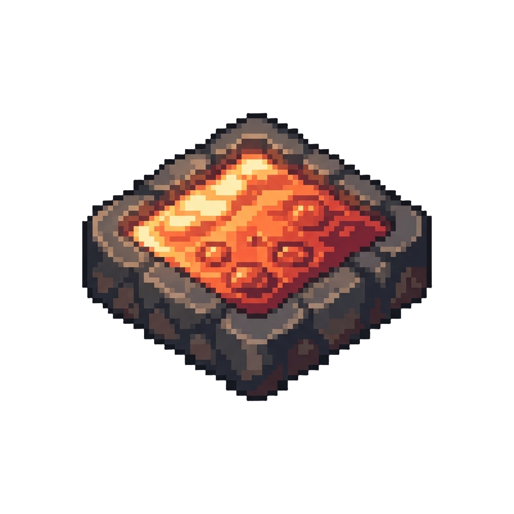 A Glowing Red Lava Tile