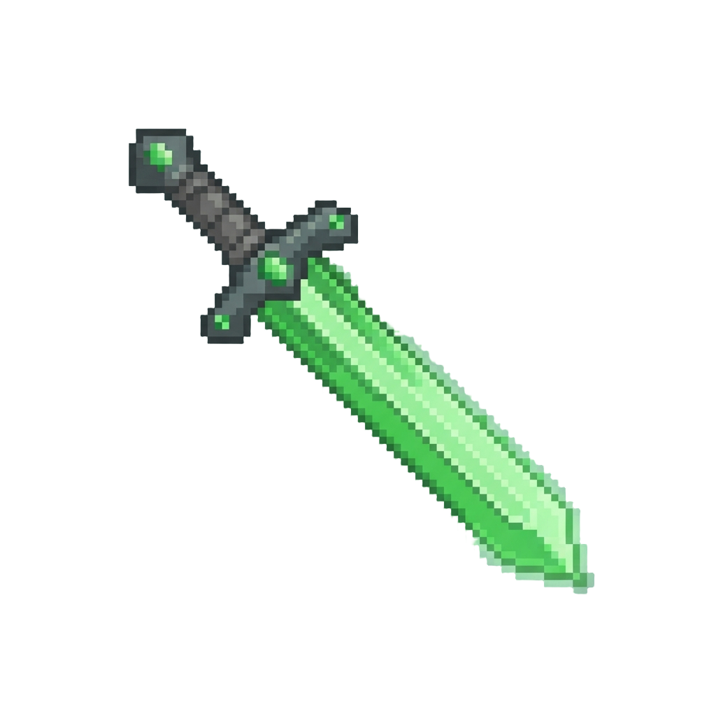 A Glowing Green Classic Sword