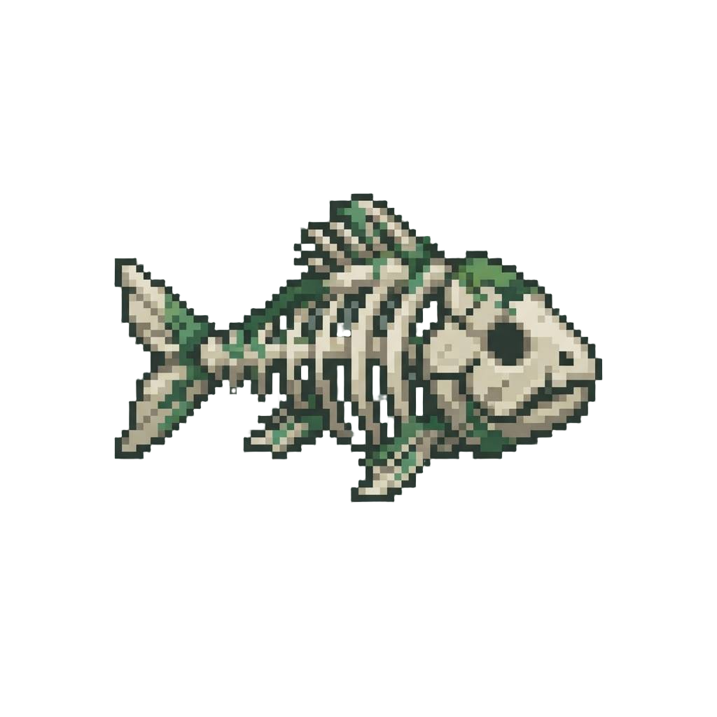 A Mossy Skeleton Fish