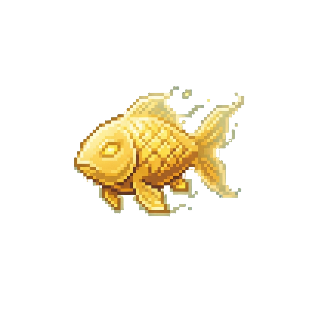 A Glowing Golden Spectral Fish