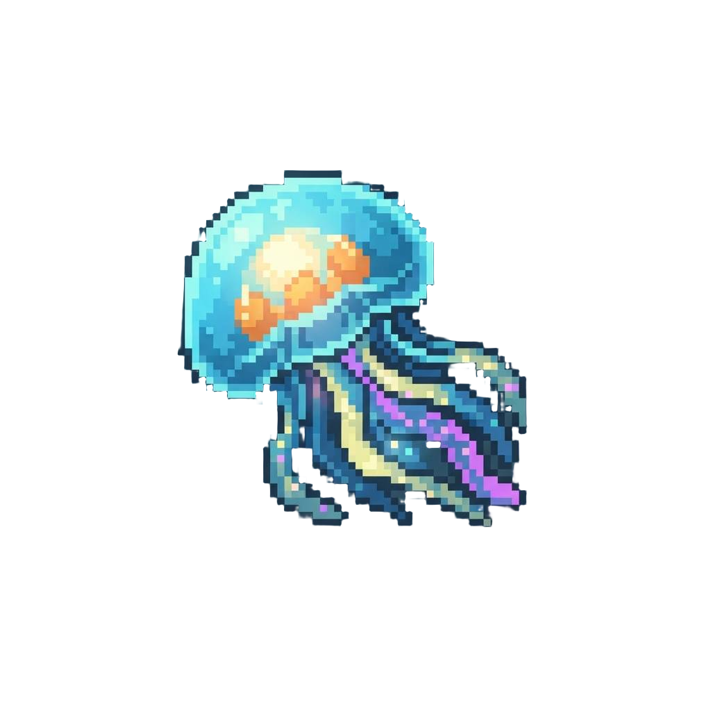 A Glowing Bioluminescent Jellyfish