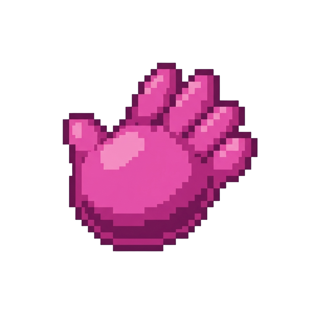 A Rounded Magenta Inflated Hand