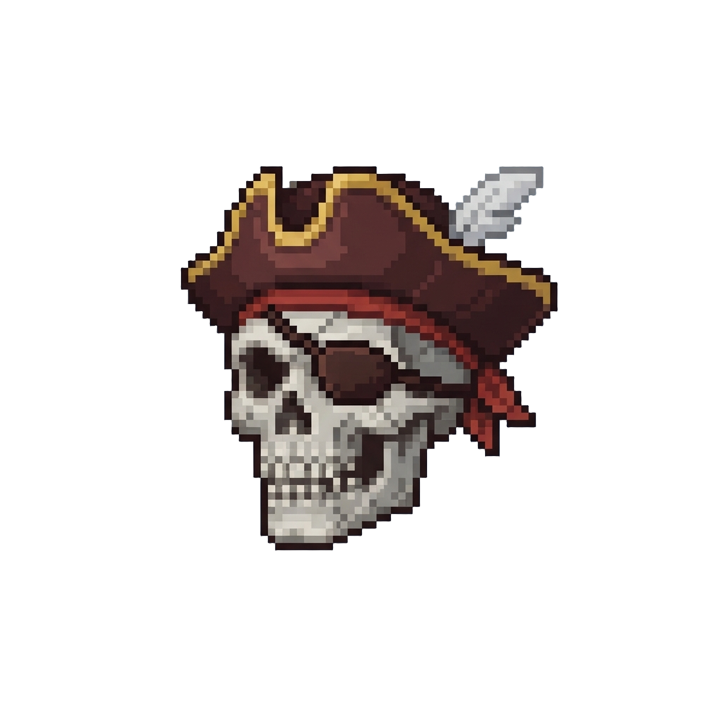 A Funny Pirate Skull with an Eyepatch