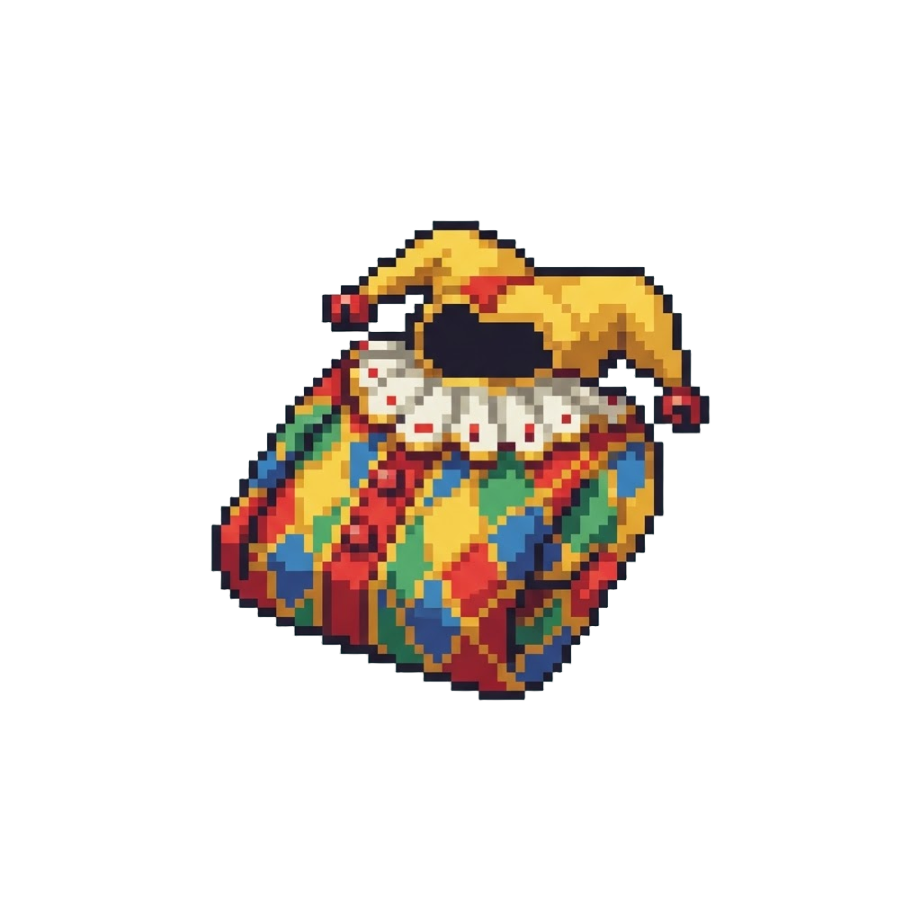 A Cheerful Harlequin Clown Costume