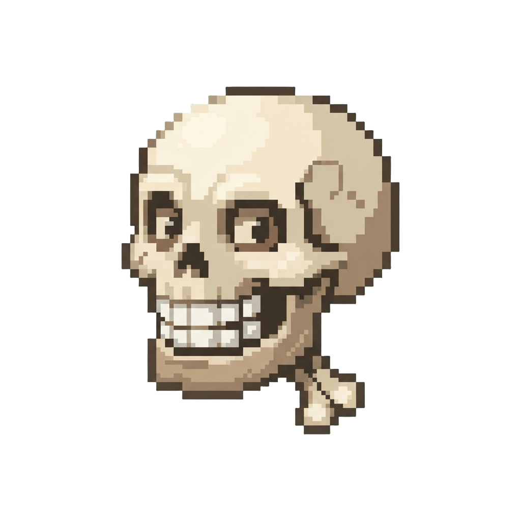 A Retro Comical Skull Figure