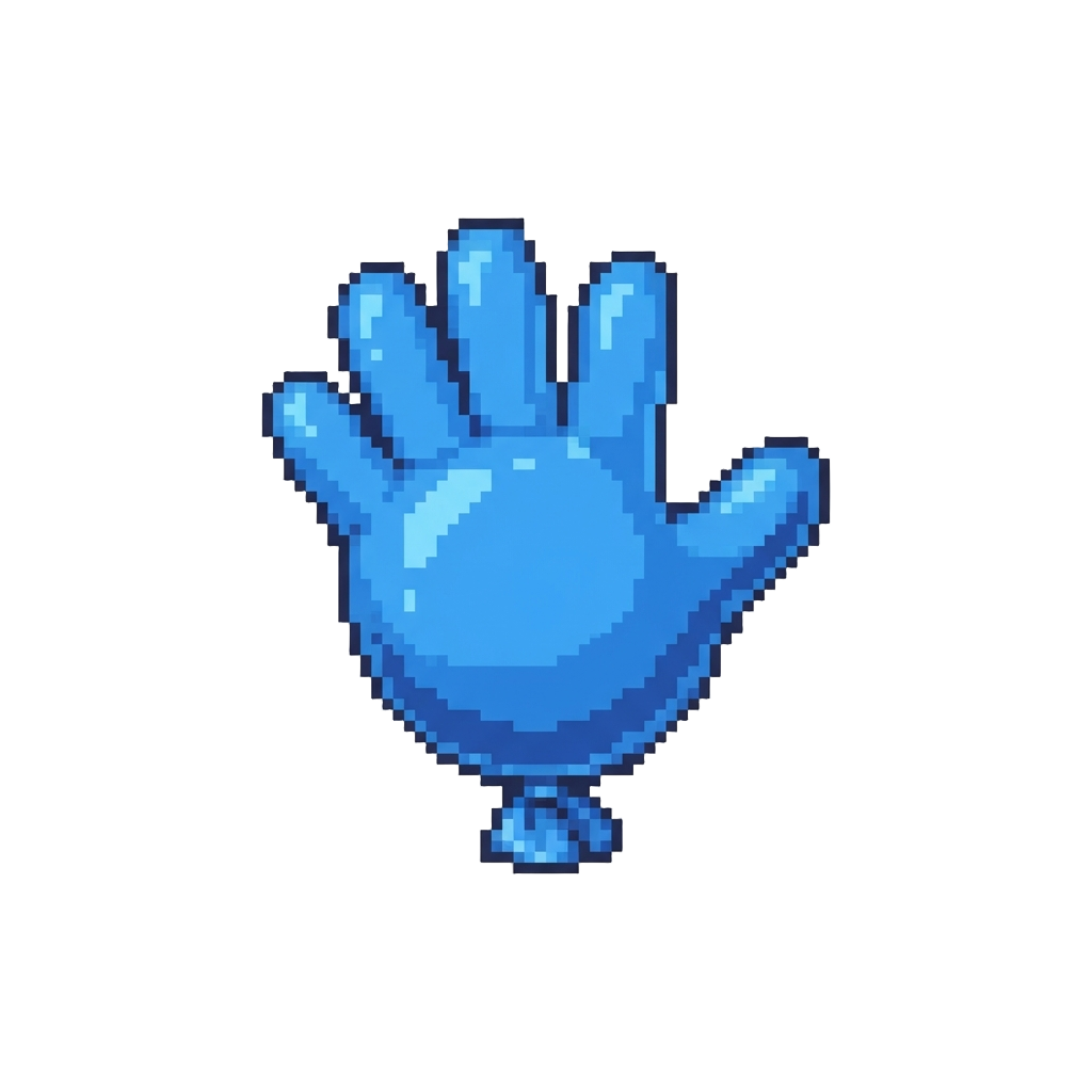 A Comically Large Blue Balloon Hand