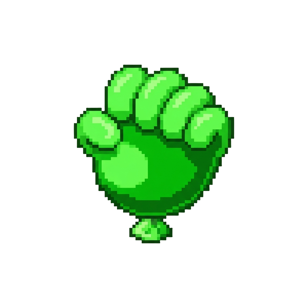 A Oversized Neon Green Balloon Hand