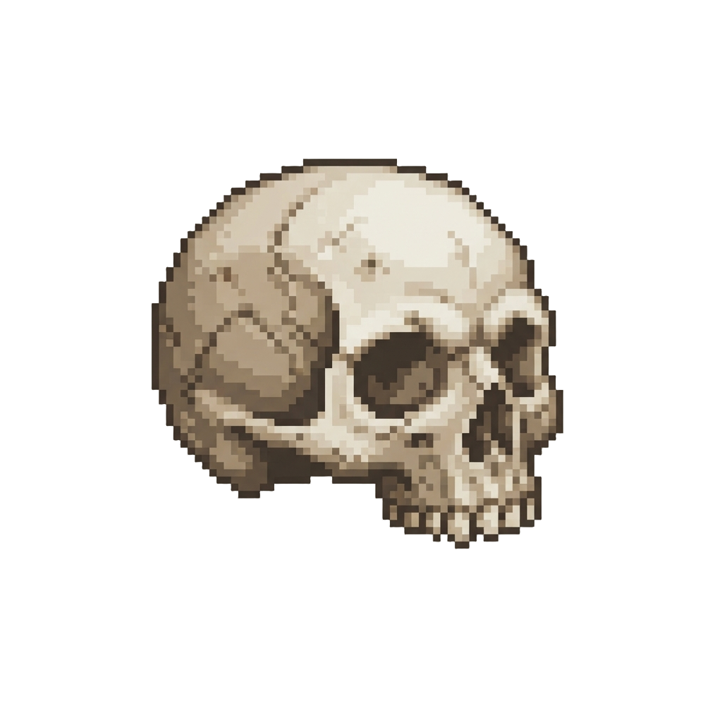 A Dusty Ancient Bone Skull