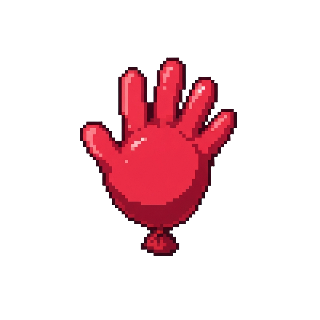 A Bright Red Inflated Balloon Hand