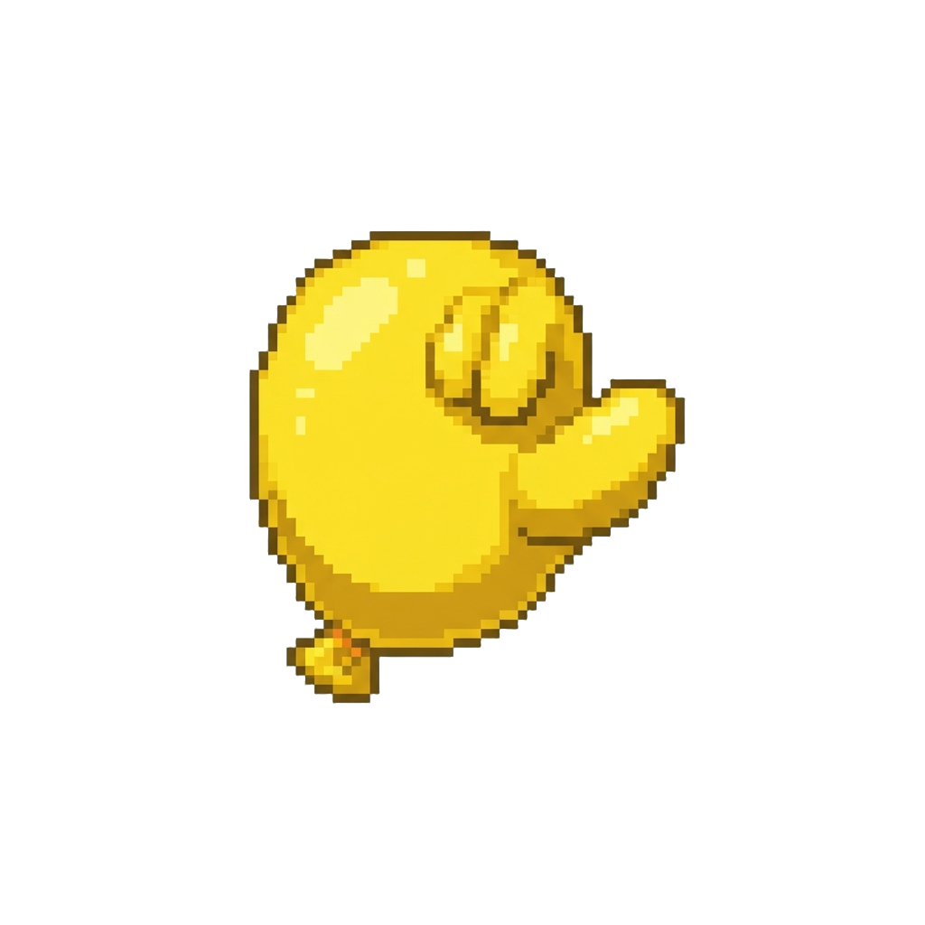 A Bulbous Yellow Inflated Balloon Hand