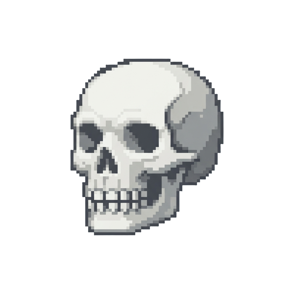 A Cartoonish White Skull