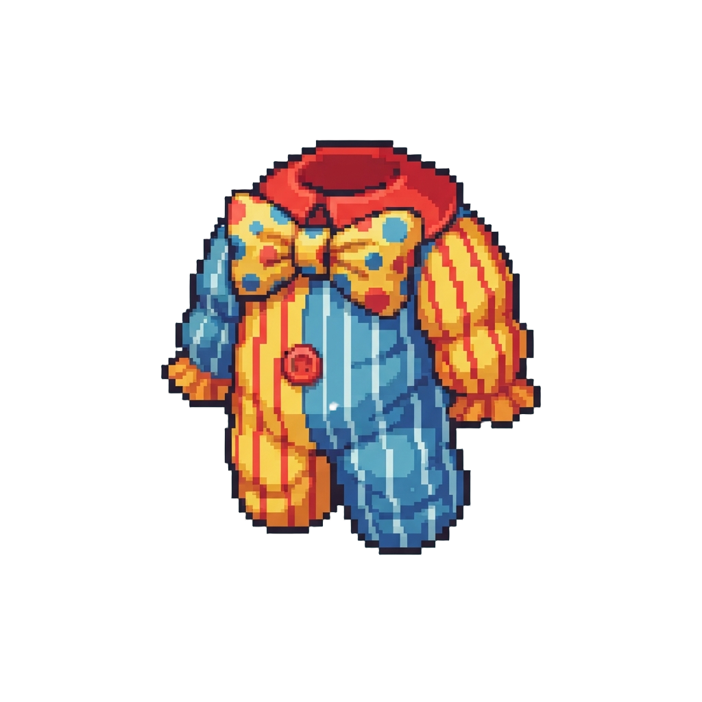 A Funny Oversized Bow-tie Clown Suit