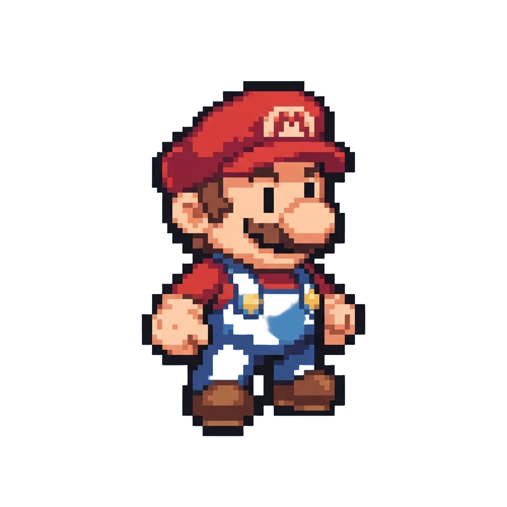 A Classic Mario Plushie with Red Cap and Overalls