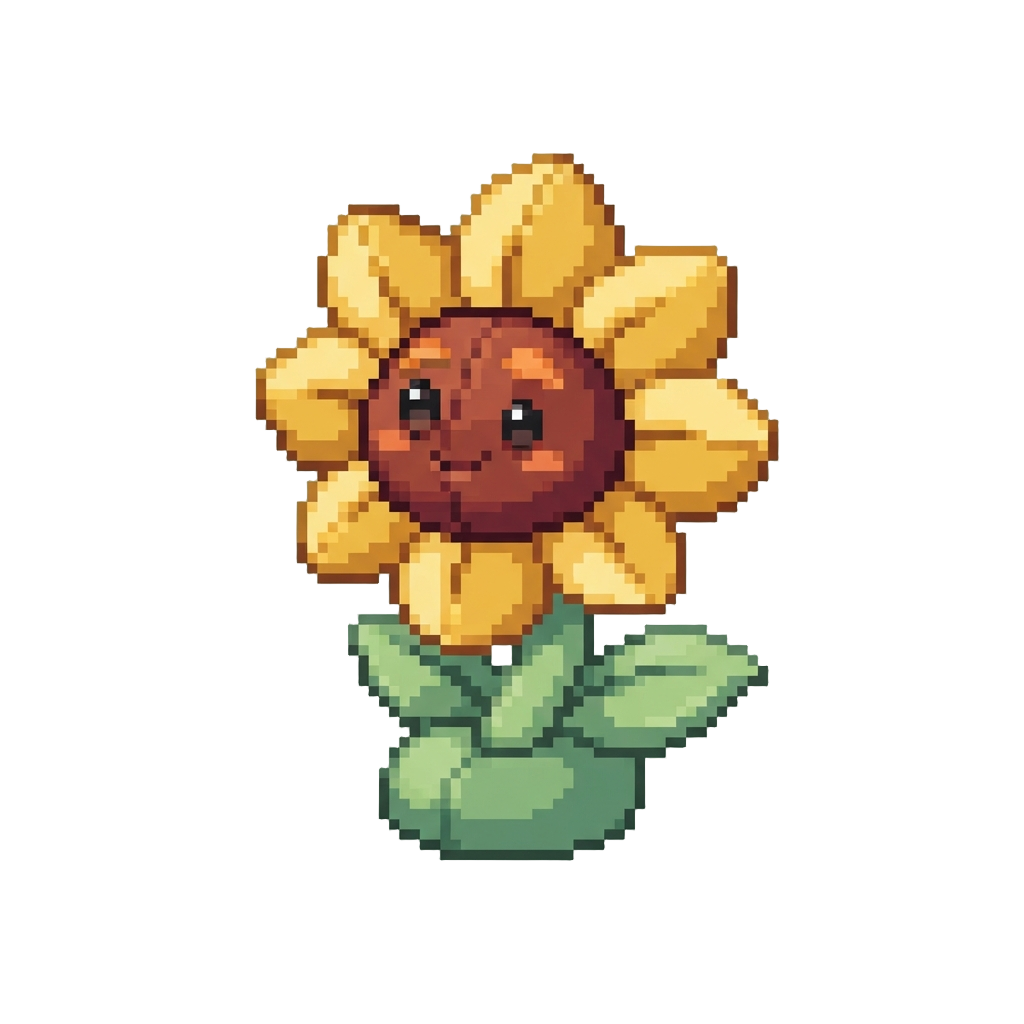 A Fire Flower Plushie with Golden Petals