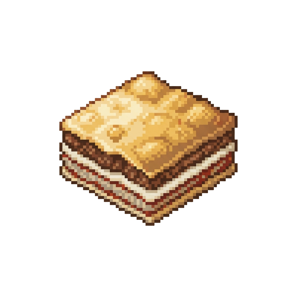 A Classic Grandmother-style Lasagna Slice Cooked to Golden Perfection